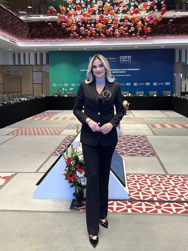 Delivered my presentation in English at the COP31 Kick-Off Meeting. Honored to be part of shaping the global climate agenda. 🌍 #masterofceremonies 🎤 by @fulyakalfa
