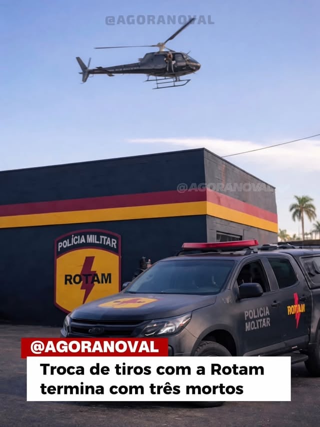 URGENTE 🚨 Troca de tiros com a Rotam termina com três mortos em LuziâniaUma troca de tiros com equipes da Rondas Ostensivas Táticas Metropolitanas (Rotam) terminou com três homens mortos no Bairro Nova Iguaçu, no Jardim Ingá, em Luziânia. O caso ocorreu menos de 24 horas após o duplo homicídio registrado no bairro Pedregal, em Novo Gama.De acordo com a corporação, os três homens mortos no confronto seriam os autores do duplo homicídio ocorrido na madrugada deste sábado (28/2).Segundo a Rotam, durante a tentativa de abordagem houve troca de tiros. Os três indivíduos foram baleados e morreram no local.Ainda conforme a equipe, três armas de fogo foram apreendidas na ação. O armamento será encaminhado para perícia, que deverá confirmar se foi utilizado na execução das vítimas.A ocorrência segue em andamento e será formalizada pelas autoridades competentes. A Polícia Civil dará continuidade aos procedimentos investigativos e à conclusão do inquérito.Armas apreendidas: • 01 pistola calibre .380; • 02 revólveres calibre .38. by @agoranoval