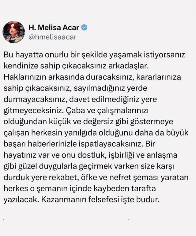 Konu net ve açık. by @hmelisaacar