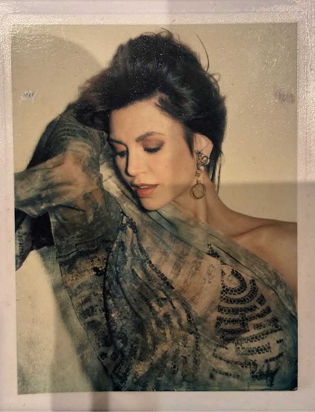 An unretouched Polaroid (remember those?) from a photo shoot. 1989. by @victoriaprincipalofficial