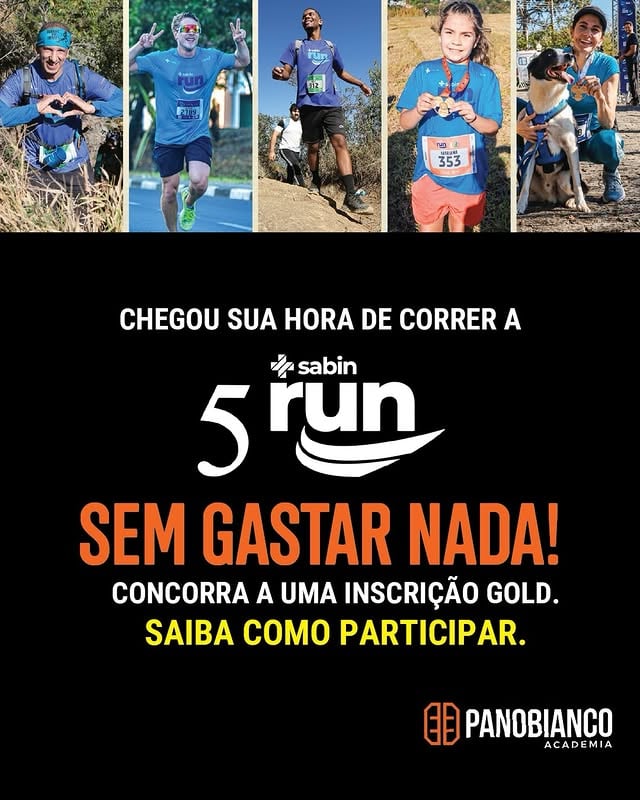 Chegou sua hora de correr umas das corridas mais tradicionais da cidade.

A Panobianco Lucas em parceria com a Agência 4work vai sortear uma inscrição gold para a 5 Sabin Run. E você não pode ficar de fora.

Então veja como participar:

Marque nos comentários um amigo que você gostaria que corresse com você. 

Siga as páginas da  @sabinrun @agencia4work e da @panobiancolucasatibaia e torça muito.

O sorteio acontece já nessa sexta 05 de junho aqui na página da Panobianco. Não perde tempo! 

Estamos te esperando.