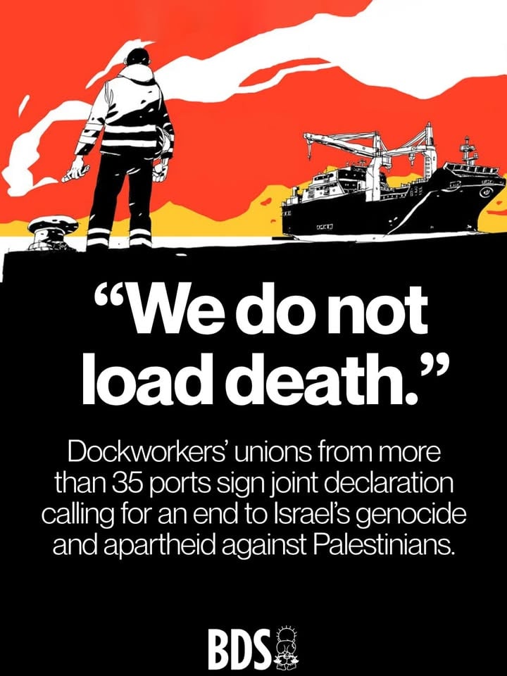 People’s pressure around the world is working. BDS actions of dockworkers and activists are escalating. Let’s keep the pressure up and #BlockTheBoat.
