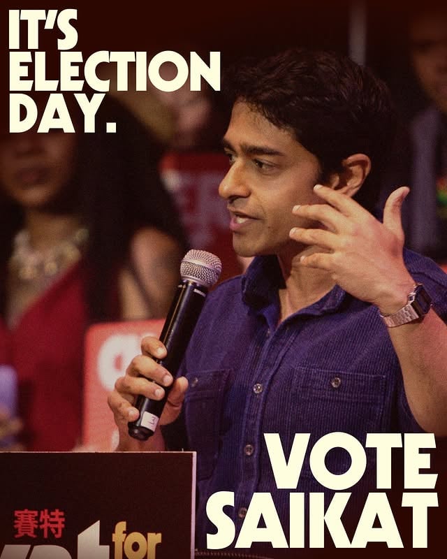 It’s Election Day! Help spread the word and post your favorite slide on your story. by @saikatforcongress