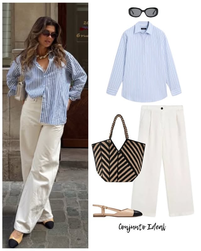 ✨Conjunto Ofi✨ Inspiración: @marieandmood Camisa - Ref. Camisa rayas 100% algodón @massimodutti 59,95€Pantalón - Ref. Pantalón wide leg goma 100% lino @massimodutti 59,95€Bolso - Ref. 0024/006/707 @zara 35,95€Zapatos - Ref. Destalonado plano bicolor @unisa_shoes_and_accessories109.90€#conjunto_ideal #ropainspiracion #modazara #modamango #ropalowcost #lamejormoda #modaycomplementos #inspiracionlook #lookdeldia #lookbook #ropafashion #fashionistas #zaraoutfit #mango #zara by @conjunto_ideal