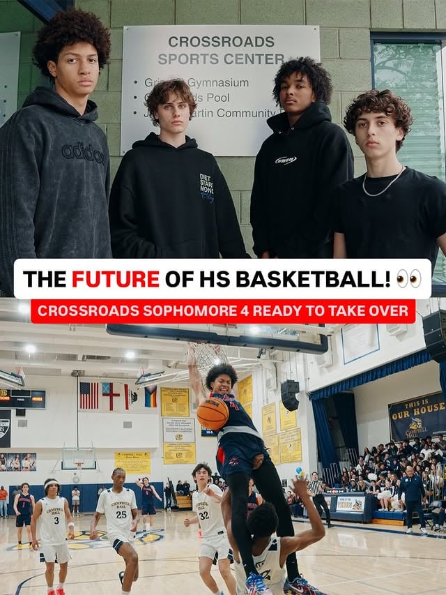 The next generation of Crossroads Basketball has arrived 👀👀Roman Esparza, Shalen Sheppard, Evan Willis and Van Moczydlowsky — the Sophomore Four helping shape the future of the program 😤 @crossroadsboysbasketballClick the link in our story to watch the full video. by @ballislife