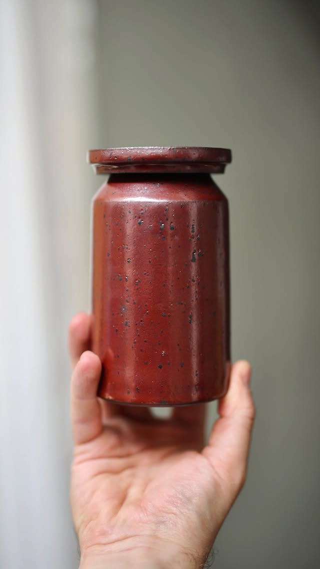 No matter how hard I try to replicate my initial rests with this red clay and glaze, I’m still not quite achieving the same surfaces qualities the first tests achieved. It’s tricky and I think the glaze thickness is really sensitive and I keep overdoing it, despite my diluting of the glaze a third time. I won’t be gambling with pots again, instead I’m going to make some test tiles and I’ll dial it in that way.
 
The trickiest thing about using this combination of materials is how I have to adjust my making in order for the pots themselves to survive the firing process. It’s a little ridiculous. Overhanging walls slump, thus the galleries on many of these began to undulate and distort, especially with the weight on the lid too. 
 
As a result, despite a number of real successes with this batch, I’m going back to the drawing board with the clay too, as I think it needs to be strengthened with something like a heavily grogged body. We used to fortify it with PF520 during my apprenticeship and I may resort back to that.
 
Nonetheless, teething issues, but they’re irritating to encounter after a few initial tests that “were” successful. The smashed pot, by the way, had two issues, the first was that the lid had a tremendous bloat on the top, in an area that should be perfectly flat and the lip of the jar itself was wavering all the way around from where the waddings pressed and sagged into it as the stoneware softened and slumped. Good riddance.
 
#clay #satisfying #handmade #craft #pottery