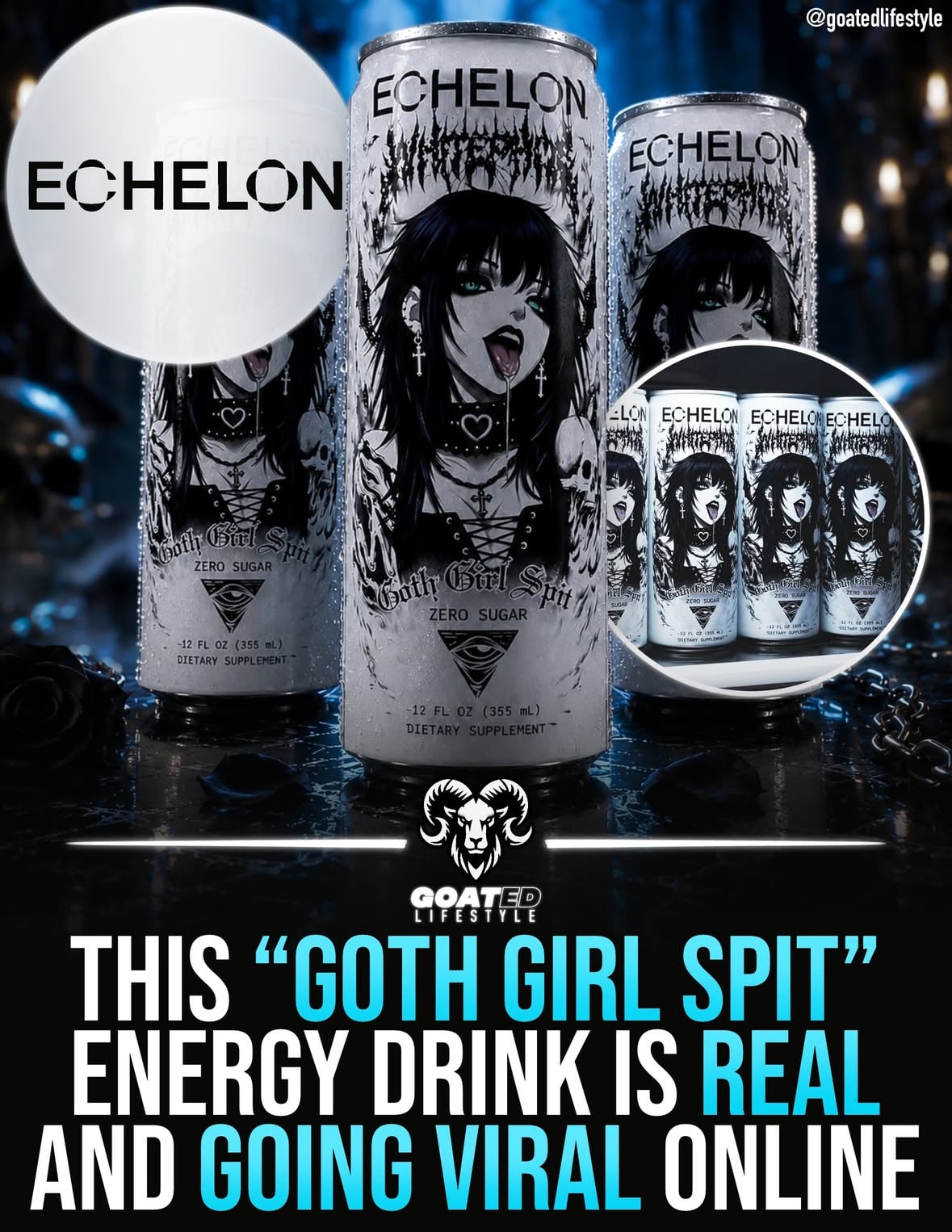 This “Goth Girl Spit” energy drink is real and going VIRAL online👀

The real question is… What does goth girl spit actually taste like😂?

Sold out in less than a day. No mention of a restock at this time

@echelon_usa 

#energy #energydrink #caffeine #caffeineaddict #caffeinedaily