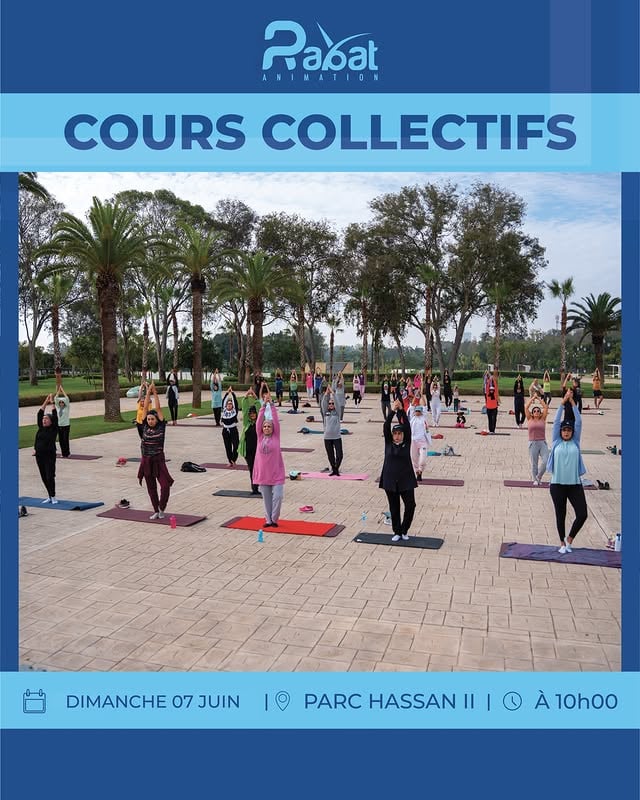 💫Ce dimanche, le programme des cours collectifs s’annonce varié et motivant :10H00 SCULPTE11H00 DANSE12H00 YOGA📍Rendez-vous ce Dimanche 07 Juin à 10h 🕜 au parc Hassan II.💫موعدكم هاد الاحد 07 يونيو مع برنامج جديد خاص بالدروس الرياضية الجماعية.🗒️البرنامج :10H00 SCULPTE11H00 DANSE12H00 YOGA‎📍منتزه الحسن الثاني.🕑على الساعة العاشرة صباحا.#rabat_animation #parc_hassan_ii #rabat #Temara #salé by @rabat.animation