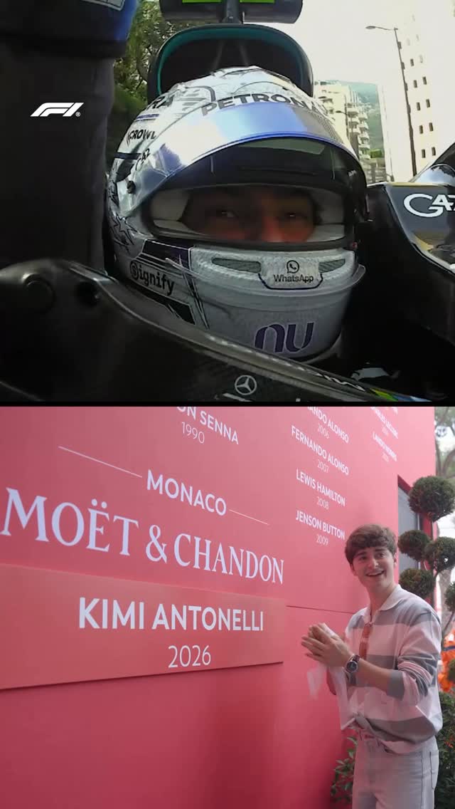 “The teenager can’t stop winning in Formula 1!”

@noahschnapp helps us mark Kimi’s name in history… and makes sure it’s not Upside Down 😉

#F1 #Formula1 #MonacoGP #CelebrationStaging @moetchandon
