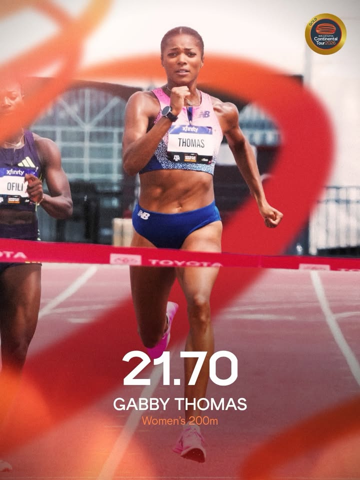 TAKING IT BACK 🔥

🇺🇸 Olympic champ, @gabbythomas clocks 21.70 in the women’s 200m at the USATF Lone Star Grand Prix to reclaim the world lead!

📸: @errolanderson5 | @usatf 

#ContinentalTourGold