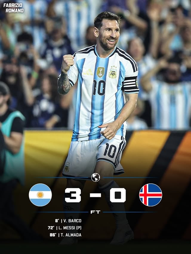 🤩🇦🇷 𝐋𝐄𝐎 𝐌𝐄𝐒𝐒𝐈 𝐒𝐂𝐎𝐑𝐄𝐒 𝐀𝐅𝐓𝐄𝐑 𝐎𝐍𝐄 𝐌𝐈𝐍𝐔𝐓𝐄, 𝐑𝐄𝐀𝐂𝐇𝐄𝐒 9️⃣1️⃣1️⃣ 𝐂𝐀𝐑𝐄𝐄𝐑 𝐆𝐎𝐀𝐋𝐒… 𝐀𝐍𝐃 𝐇𝐄’𝐒 𝐑𝐄𝐀𝐃𝐘! 🔥

The World Champions are prepared to 𝐜𝐨𝐨𝐤 once again 👨🏼‍🍳😉
