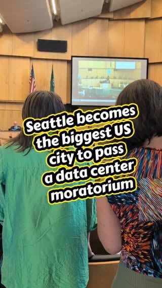 Seattle City Council unanimously approves a data center moratorium 🙌 #Seattle #pnw #pnwlife #Washington