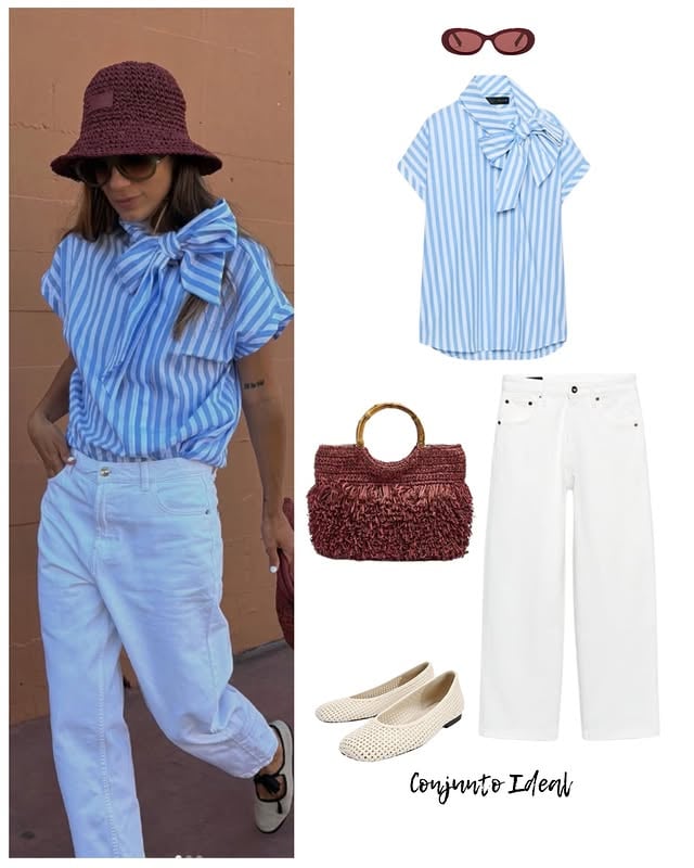 🩵Conjunto Camisa Rayas🩵 Inspiración; @missgutstein Camisa - Ref. 3232/834/044 @zara 25,95€Jeans - Ref. 1934/041/250 @zara 25,95€Bolso - Ref. Bolso de fiesta convertible a bandolera efecto rafia con cierre de imán y flecos en liso Rojo Parfois @parfois 39,99€Bailarinas - Ref. 1595/710/002 @zara 35,95€ by @conjunto_ideal