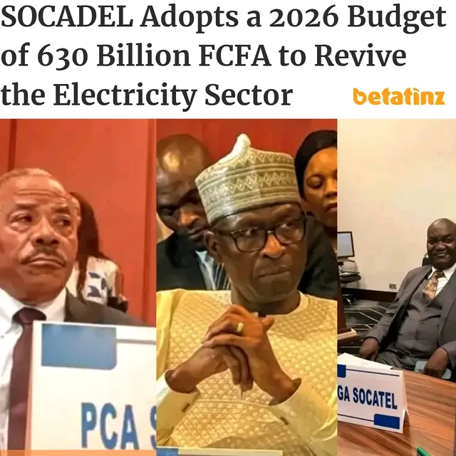 #BetaPipol The Cameroonian Electricity Company (SOCADEL) unveiled the initial outlines of its recovery plan following its first-ever Board of Directors meeting held on May 28 in Yaoundé. 

Chaired by Antoine Ntsimi, the Board adopted a balanced 2026 budget of 630 billion FCFA, with 375 billion allocated to energy purchases and transmission, as well as fuel, while 74.6 billion FCFA will be earmarked for investments.

The company also intends to undertake a comprehensive reform of its governance, restructure its debt, strengthen its cash reserves, and secure new financing from donors to sustainably restore its financial health. 

Among the priority measures are an increase in the budget allocated to energy supply in the Far North and an emergency plan to address the electricity shortages observed in the East region, particularly in Bertoua.

Beyond the budget announcements, SOCADEL is demonstrating its ambition to restore the confidence of its partners, ensure the continuity of public electricity service, and support the investments necessary for modernizing the sector. 

Several interim appointments have also been made to strategic positions to support this transformation phase. While these commitments demonstrate a clear desire for recovery, expectations remain particularly high among users. 

Many Cameroonians hope that this substantial budget will finally provide a lasting solution to the issue of access to electricity, as load shedding and service interruptions remain frequent in several parts of the country. Some observers even believe that power cuts have become more severe since SOCADEL took over than they were under ENEO.

#BetaTinz #BetaTinzGist