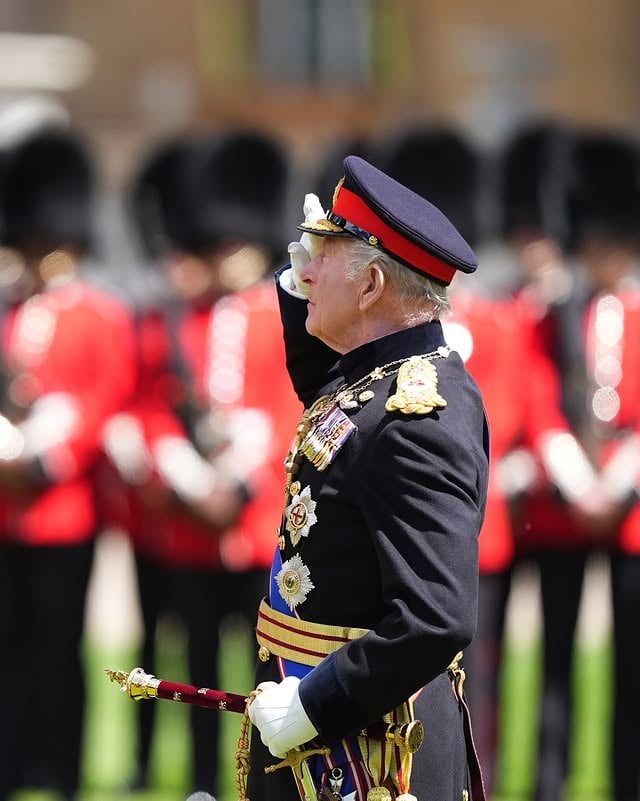 Ahead of Trooping the Colour this weekend, The King, as Colonel-in-Chief, and The Queen, as Colonel, have presented two new Colours to the 1st Battalion Grenadier Guards.

Since their formation, the @Grenadier.Guards have fought in every major war, including Waterloo, the Crimean War, the battles of the 1st and 2nd World Wars, and most recently in Afghanistan.

💂‍♀️ Today, they serve a dual role as specialists in light role infantry operations, and the delivery of high-profile ceremonial duties.

As well as Colonel-in-Chief, His Majesty is the Company Commander of The King’s Company, Grenadier Guards. As Sovereign, The King holds this uniquely personal role, acting as the captain of the premier company of the regiment, which serves as his direct bodyguard and carries the embroidered Royal Standard. 

Addressing today’s parade, The King said:

“The contemporary world presents new and evolving challenges, complex in nature and often unpredictable in form – yet I have every confidence that the adaptability, professionalism and steadfast resolve for which the Grenadier Guards are renowned will ensure that you remain as effective and indispensable in meeting these demands as you have been in every age before.”